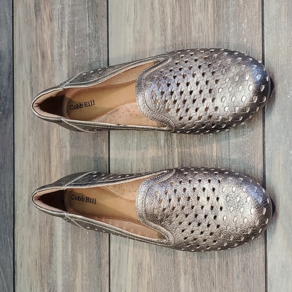 Cobb Hill Womens MALLKA Metallic Leather Flats slip on shoes sz 7.5 - Picture 4 of 14